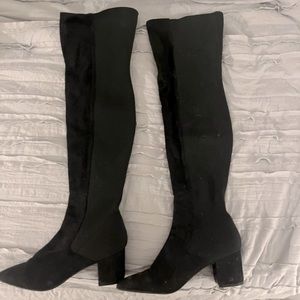 Black over knee boots